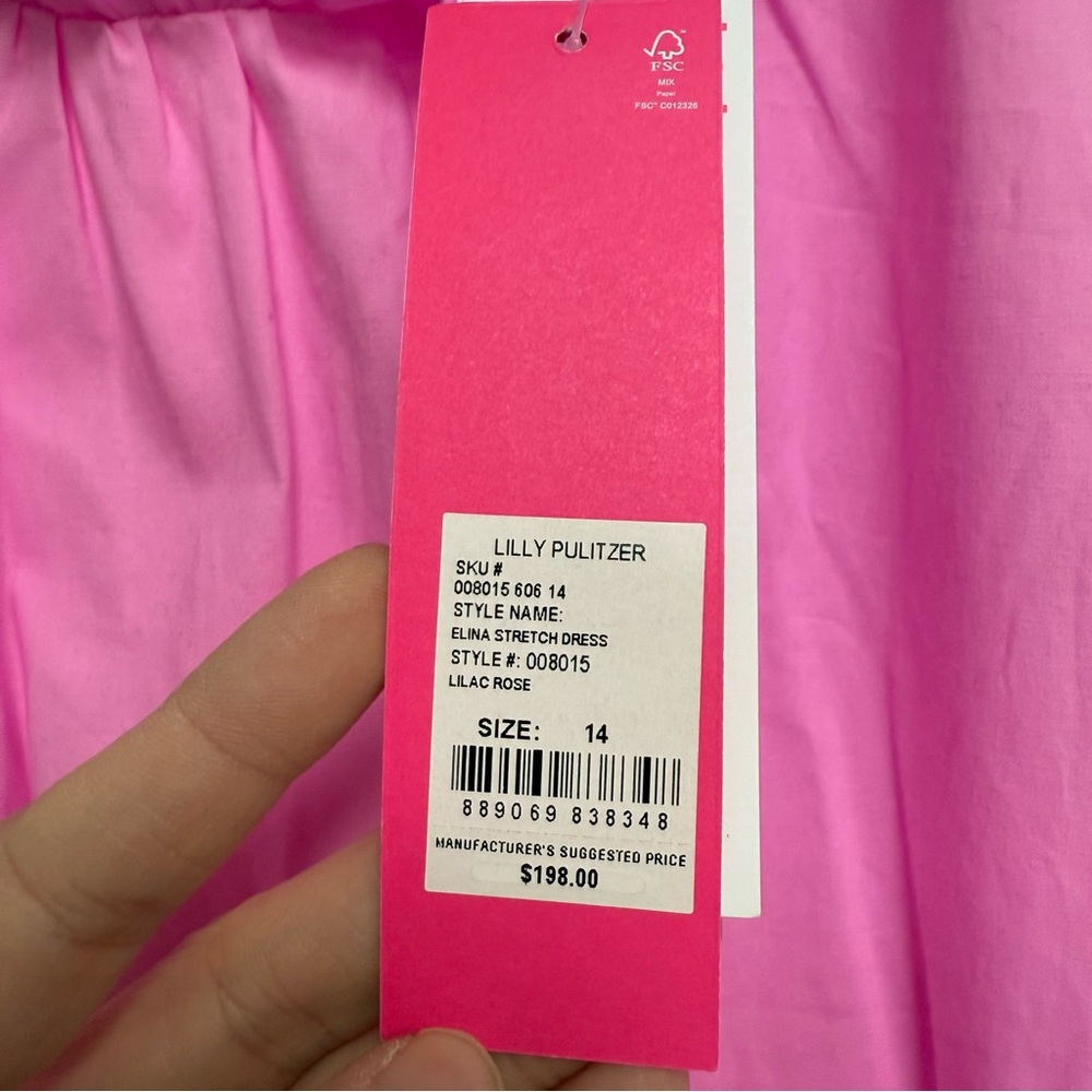 New! Lilly Pulitzer Elina Stretch Dress in Lilac Rose - Picture 7 of 10